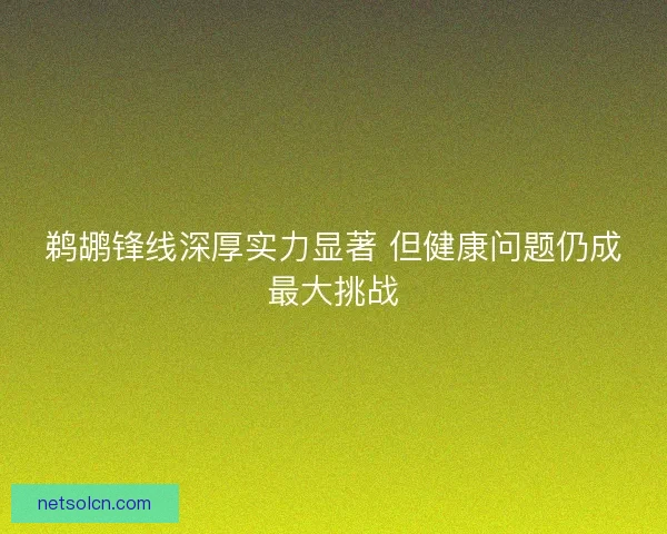 鹈鹕锋线深厚实力显著 但健康问题仍成最大挑战